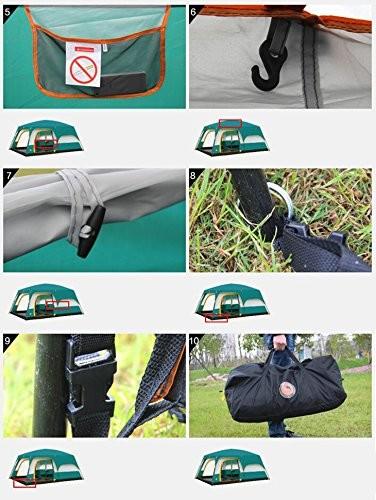 8 to 12 person Tent Triple Camping Tent Three Rooms Family Camping Tents Well-ventilated Waterproof (HT6100)