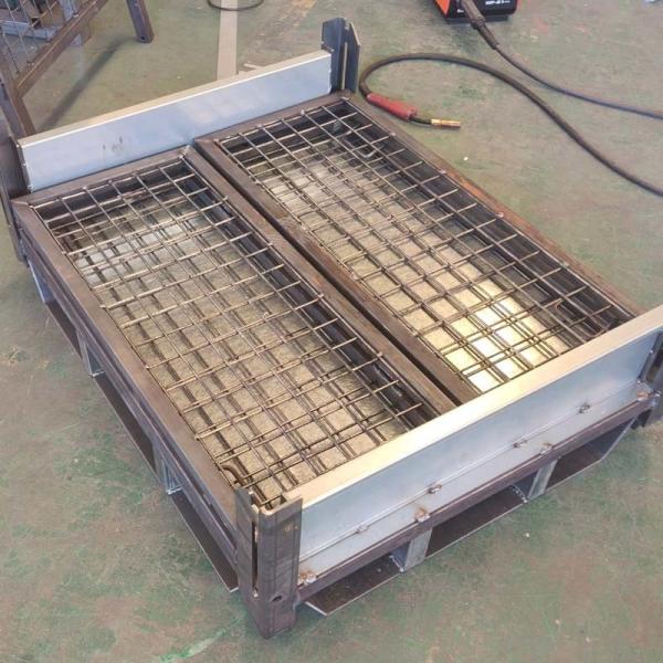 Industrial Warehouse Storage Grid Metal Pallet Box Stackable High Durability