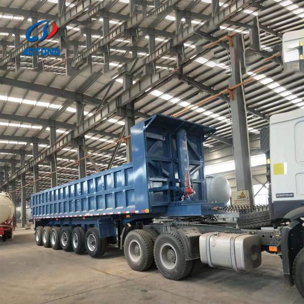 3 Axle Tri-Axle Rollover Dump Square Dump 30 Tons Hydraulic Rear Dump Trailer Tipper Semi Truck Tipping Trailer Semi Trailer
