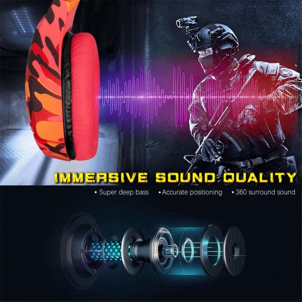noise cancelling 50mm 2.2kohm 117dB Camouflage Gaming Headset