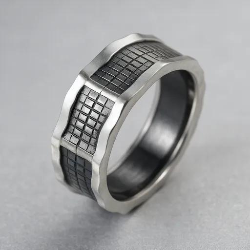Anillo de bodas de acero inoxidable para hombres Anillo de acero inoxidable Banda de bodas Joyería de moda