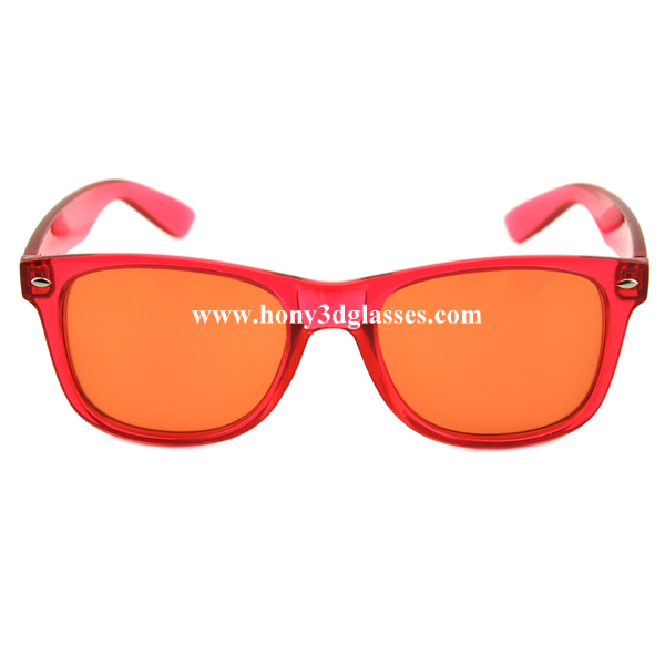 Orange Plastic Diffraction Glasses Use Amber Grating Film Sheets