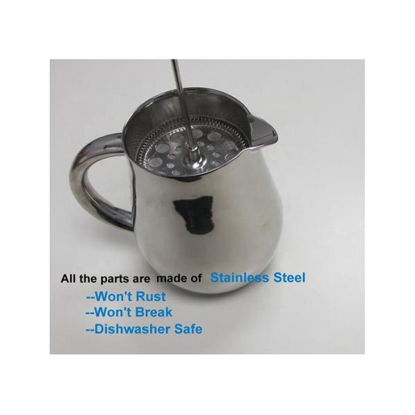 SS304 French Coffee Press Plunger Double Wall Stainless Steel Coffee Plunger 1000ml