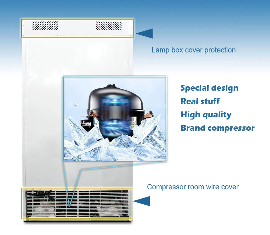 Vertical Display Rack Refrigerated Showcase Supermarket Beverage Cold Drink Chiller Cooler Lsc660K