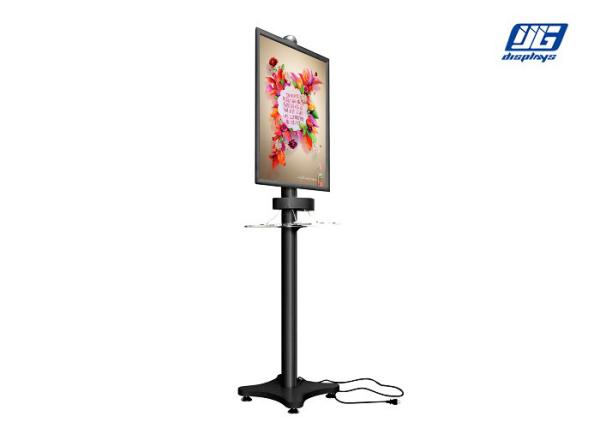 Black Aluminum Snap Poster Holder Frame / Smart Phone Charging Stand