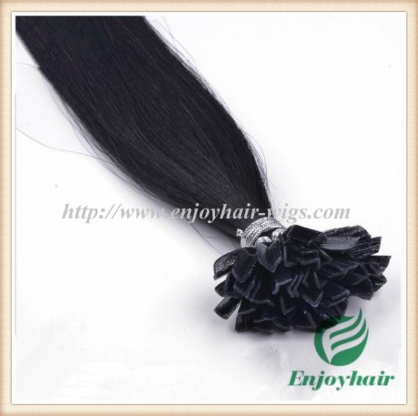 Nail V-Tip Hair 10-28 100s/pack 1b# color Straight Human Hair Brazilian hair extension