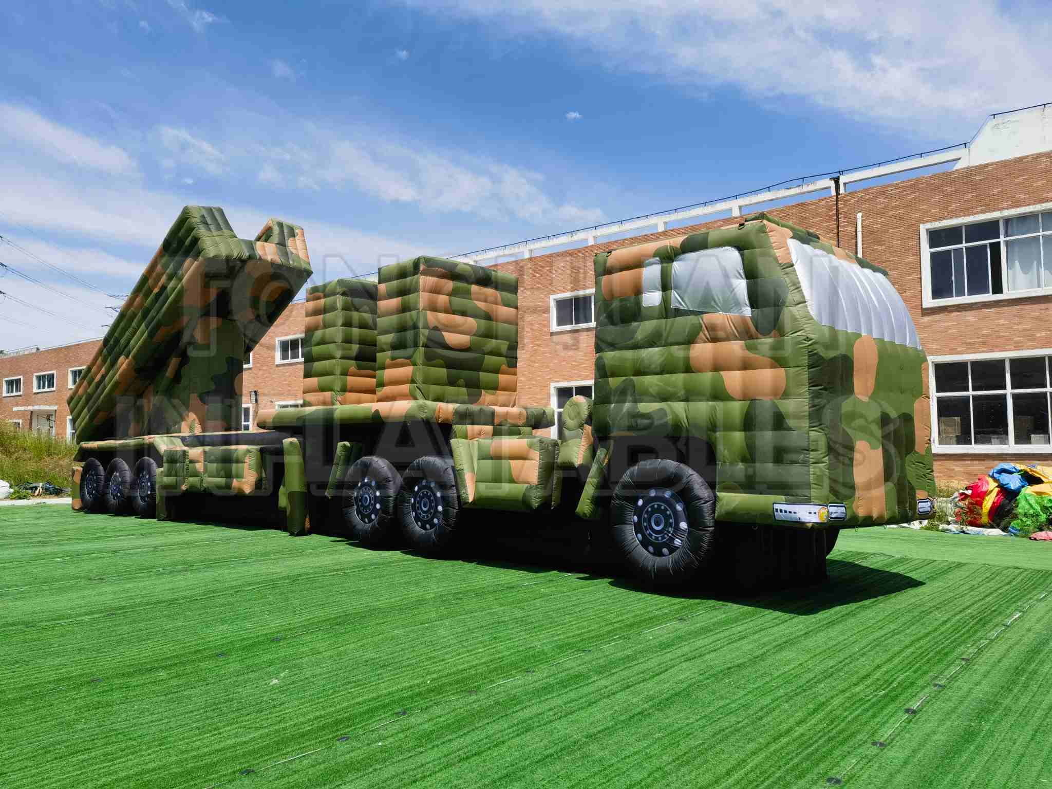 Custom Inflatable Vehicle Decoy Set with Camouflage Radar Launcher and Support Truck Replicas for Outdoor Training Display Exhibition and Simulation Projects
