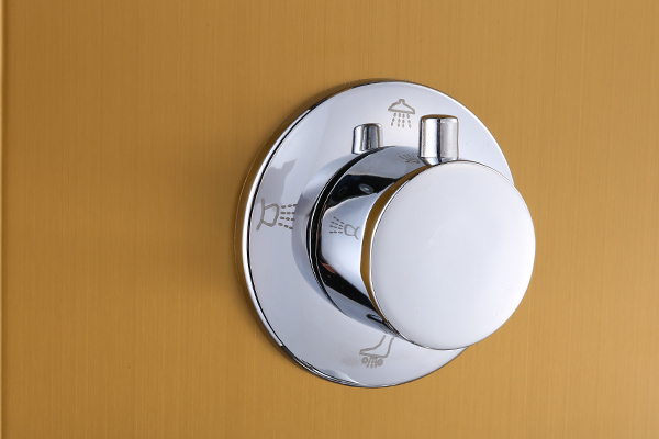 Gold Painting ROVATE Thermostatic Shower Panel Brushed Surface Finishing