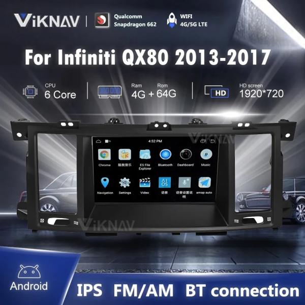 8-дюймовый 8-дюймовый сенсорный экран головный блок для 2013-2017 Infiniti QX80 навигация GPS мультимедийный DVD-плеер беспроводной Carplay