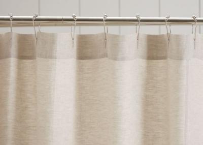 Customized Pure Linen Ruffle Shower Curtain HandMade White / Gray / Flax