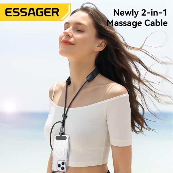 ESSAGER ES-X72 2 in 1 Massage Charging Usb C Cable 5A PD 100W Charger Type C to Type C Data Cable with Massage