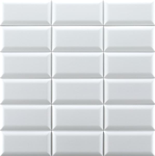 White Glossy Ceramic Wall Tiles 75x152mm for Kitchen Bathroom