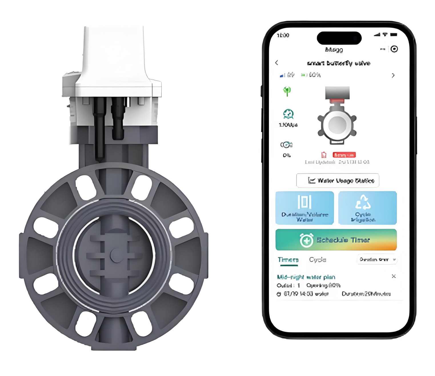 Heavy Duty 4G Intelligent Solar Butterfly Valve, PVC UPVC Smart Water Control Valve