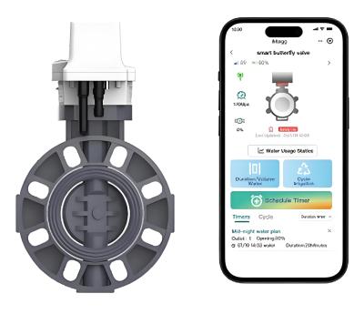 Heavy Duty 4G Intelligent Solar Butterfly Valve, PVC UPVC Smart Water Control Valve