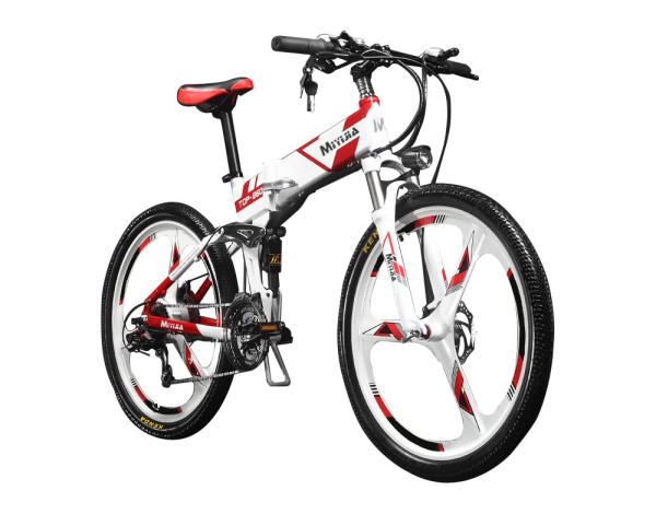 26 inch Folding Mountain Electric Bike With Suspension and Shimano Derailleur