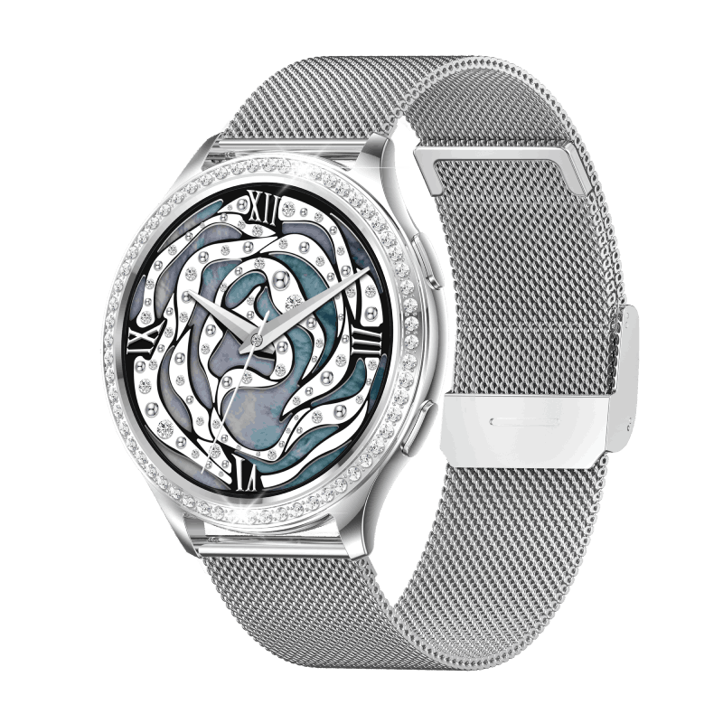 Support OEM & ODM | Luxury Diamond Ladies Smart Watch with BT5.1 Bluetooth Call IP67 Waterproof and 1.32-inch IPS Display