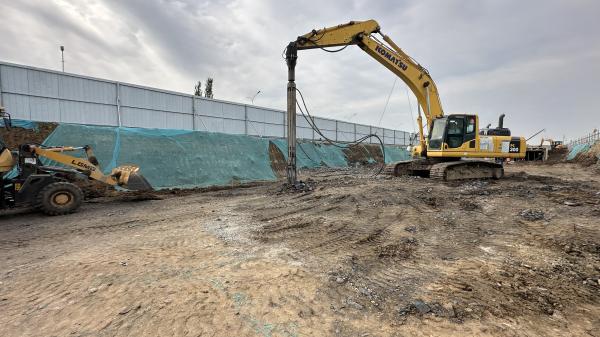 BVEM Vibro Compaction Piling hydraulic vibroflot excavator equipped sharing hydraulic power system