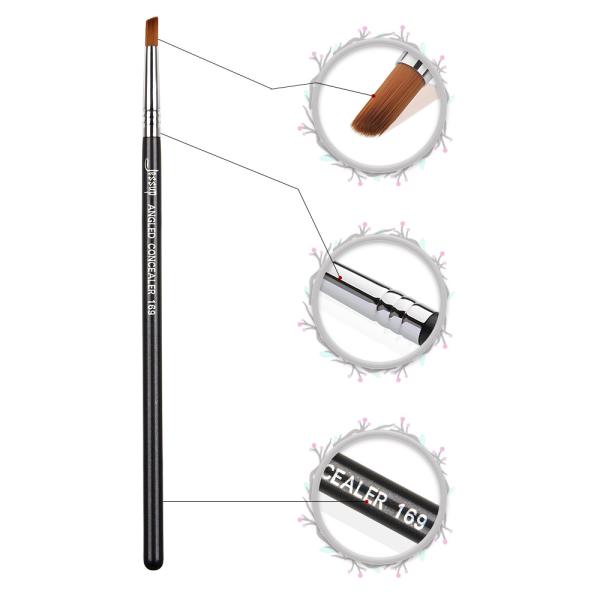 Black Silver Jessup Makeup Brushes Angled Concealer Brush S137-169