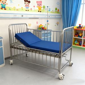 Durable Stainless Steel Children's Hospital Bed With IV Stand And Safety Rails