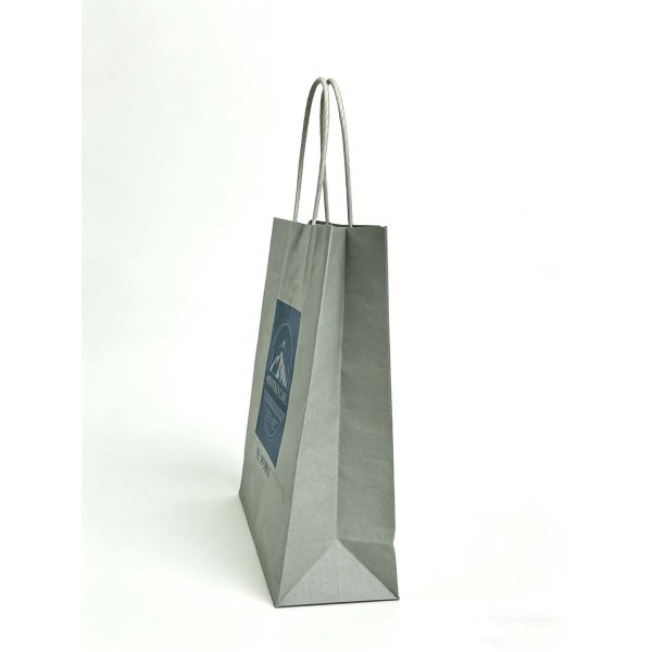 Custom Disposable Kraft Paper  Twisted  handle  Bag Printing MOQ 50000 Pieces Take Away Bag