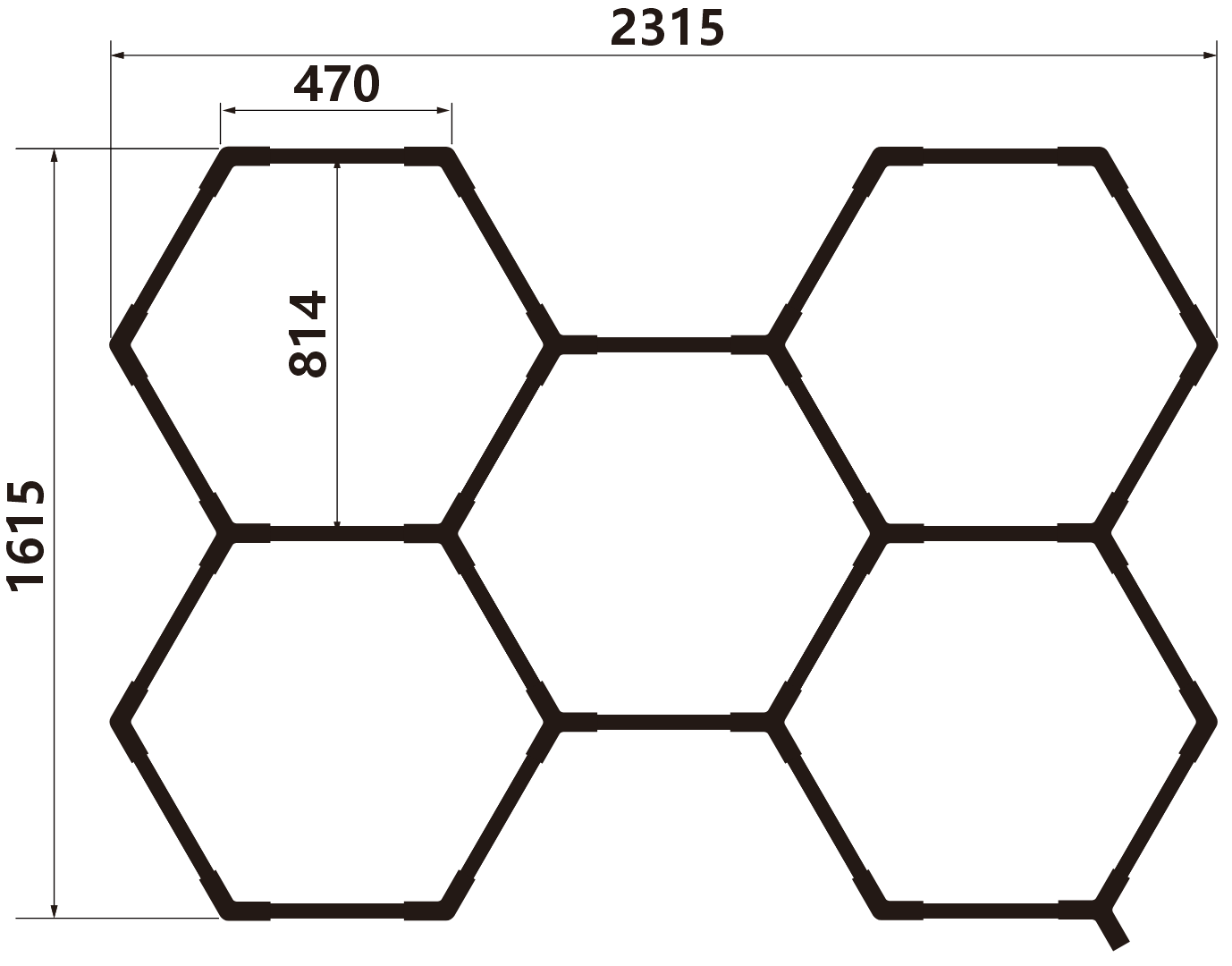K&C Hexagon Light LED Ceiling Wall Detailing Studio Posh Workshop Light Diy Led Honeycomb Car Workshop Garage Work Light