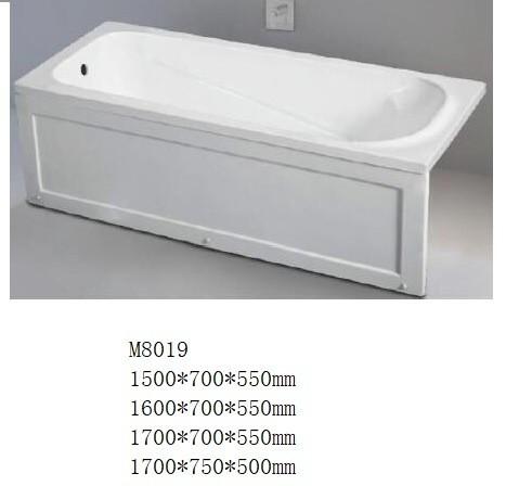 Custom Solid Surface Freestanding Bathtub Acrylic Rectangle Shaped Oem / Odm