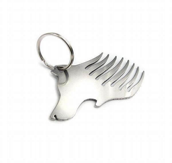 Custom cool innovative men gift, engrave logo stainless steel unique design butterfly barber beard comb bottle opener