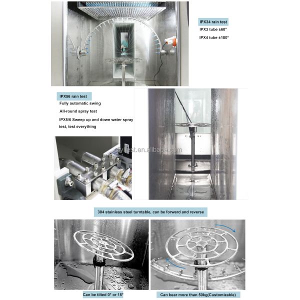 LIYI CE Approved IPX5 IPX6 Automatic Touch Screen Water Shower Test Chamber for Waterproof Testing for Electronic test