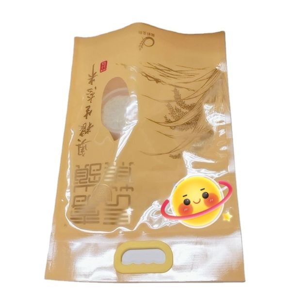 5kg 10kg Rice Packaging Bag Custom Logo Printed Food Package Plastic Nylon PE Package for  Wheat Grain Storage Pouch Bag