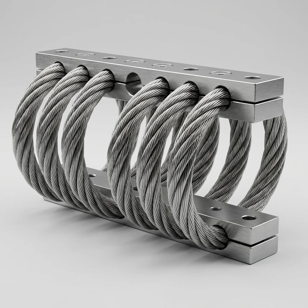 JGX-1276D-176B Wire Rope Vibration Isolator Dual Through-Hole Threaded Mounting Surface-Area Heat Dissipation