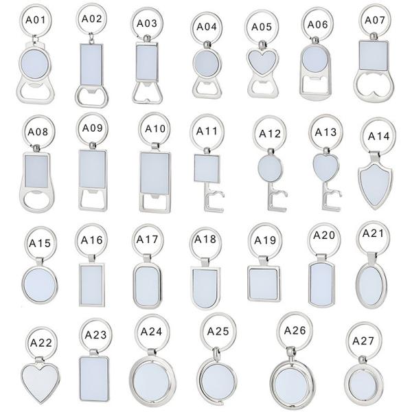Sublimation Bottle Opener Keychain Blank Custom Print Multifunctional Metal Keychain Sublimation Bottle Opener