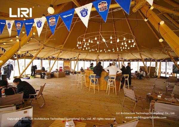 100 People Capacity  Tipi Glamping Tents With Sidewall For Outdoor Party