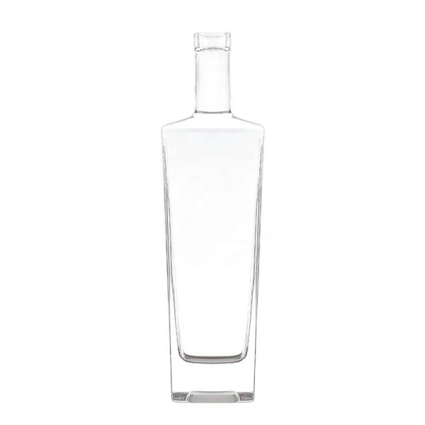 Selling 750ml Clear Spirit Glass Vodka Bottle Empty Diamond Shaped Gin Bottles