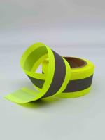 Fita elástica reflexiva verde para a correia do Webbing da roupa para a segurança 5cmx50m