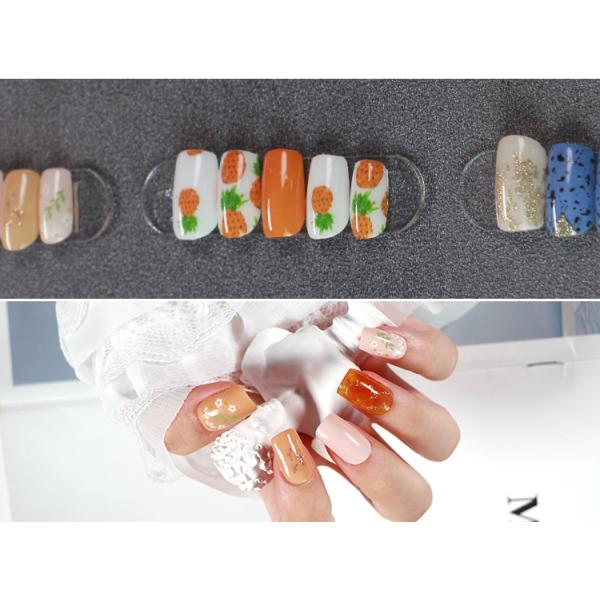New Technology Pineapple Designer Nail Stickers Fast Delivery Semicured Gel Nail Sticker