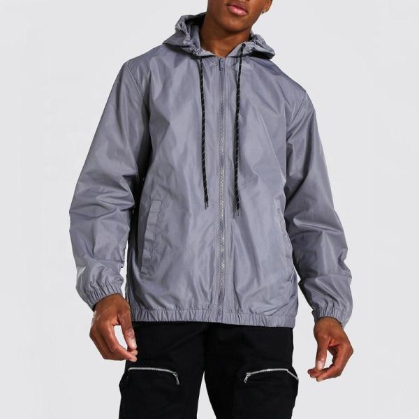 Hip Hop Lightweight Windbreaker Jacket Custom Streetwear Men Hood Bomber Jacket