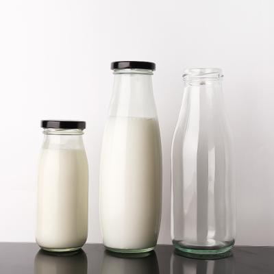 Tela de seda 25 oz 32 oz embalagem de leite garrafa de vidro com tampa de metal garrafa de bebida