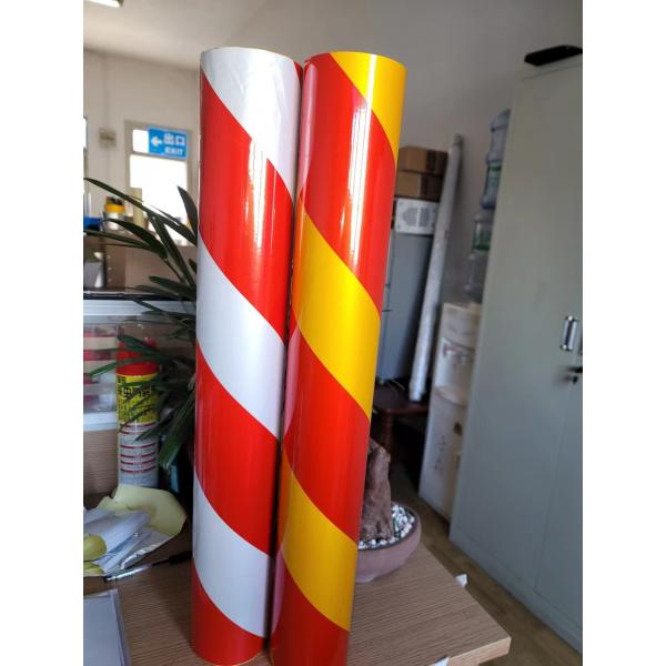Commercial Glassbead Type PET Reflective Sheeting Vinyl Red 10cm / White 7.5cm Stripes