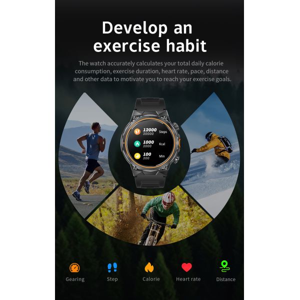 AK81 Smart Watch for Sports IP68 Waterproof 1.46