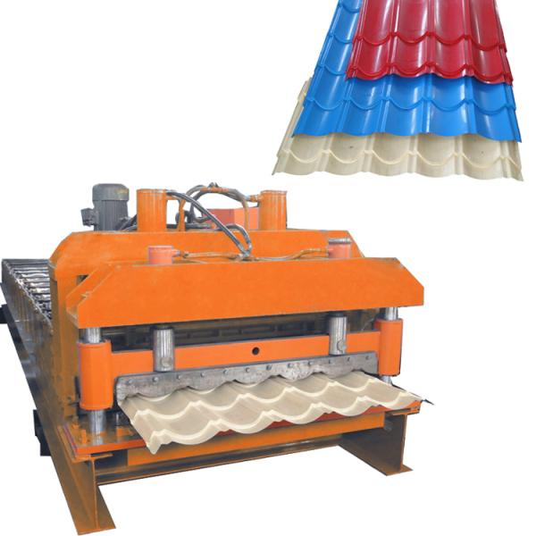 Long Span Glazed Tile Roof Sheet Roll Forming Machine Cold Effective Width 1080 Mm