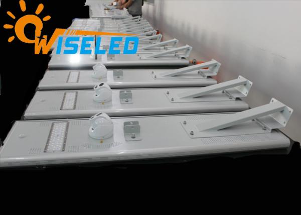 Camera Monitoring Solar Powered Led Street Lights 30W 40W With Red Strip Light