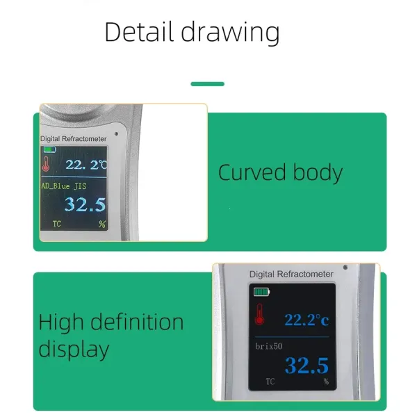 Digital Brix Refractometer Salinity Honey Wine Beer Alcohol Clinical Car Coffee