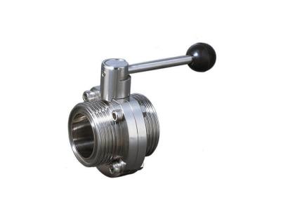 Threaded Male Hygienic Butterfly Valves  Rjt Standard  Food Grade SS304 SS316L Material