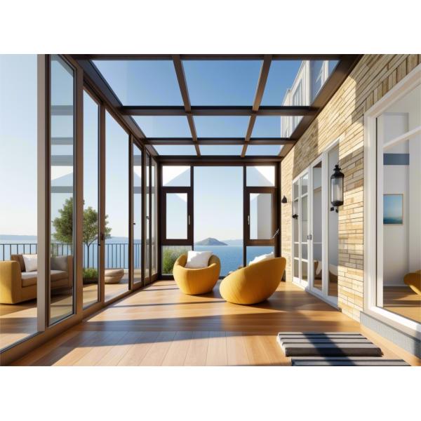 Class 5 Airtightness Aluminium Windows And Doors with Wooden Grain Surface Customized (Алюминиевые окна и двери с деревянной поверхностью)