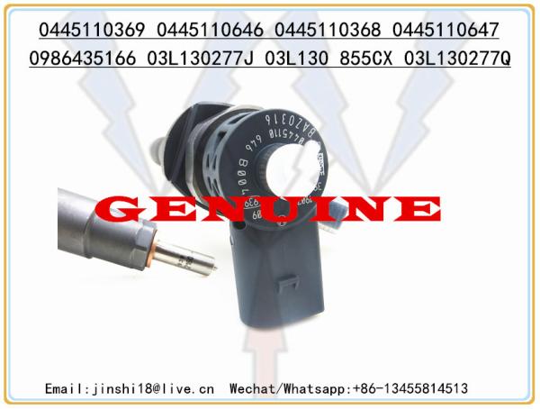BOSCH GENUINE FUEL INJECTOR 0445110369 0445110646 0445110368 0445110647 FOR AUDI SEAT SKODA VW 03L130277J 03L130855CX