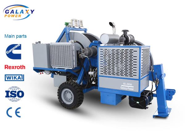 Pulling Type Conductor Stringing Machine , 2x50KN Tension Stringing Equipment