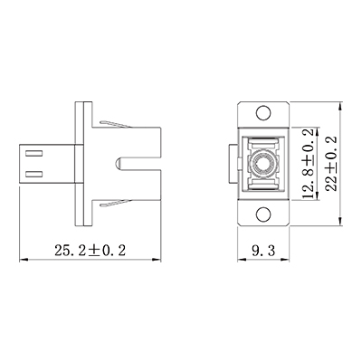 SC-LC Hybrid Fiber Optic Adapter Coupler with Ceramic or Metal Sleeve for Wide Temperature Range (-40 to +85℃)