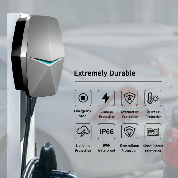 AC DC Ev Charger Pole Mount Home Mode 2 Car Charger 7kw Wall 32A