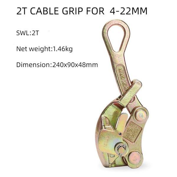 Capacity 2T Cable Grip Tension Wire Grip For Tightening Wire Rope 4-22mm