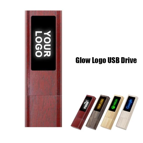 Светящийся деревянный USB флеш-накопитель LED Light Wood Pen Drive USB Memory Stick 8Gb 16Gb 32Gb 64Gb 128Gb